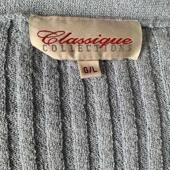 LIGHT BLUE RIBBED CARDIGAN - Picture 2 of 5